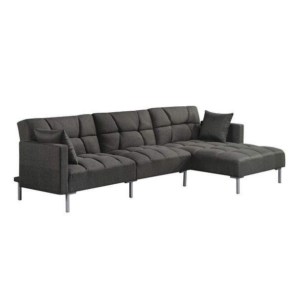 Acme Duzzy Reversible Adjustable Sectional Sofa With 2 For Clifton Reversible Sectional Sofas With Pillows (Photo 1 of 15)