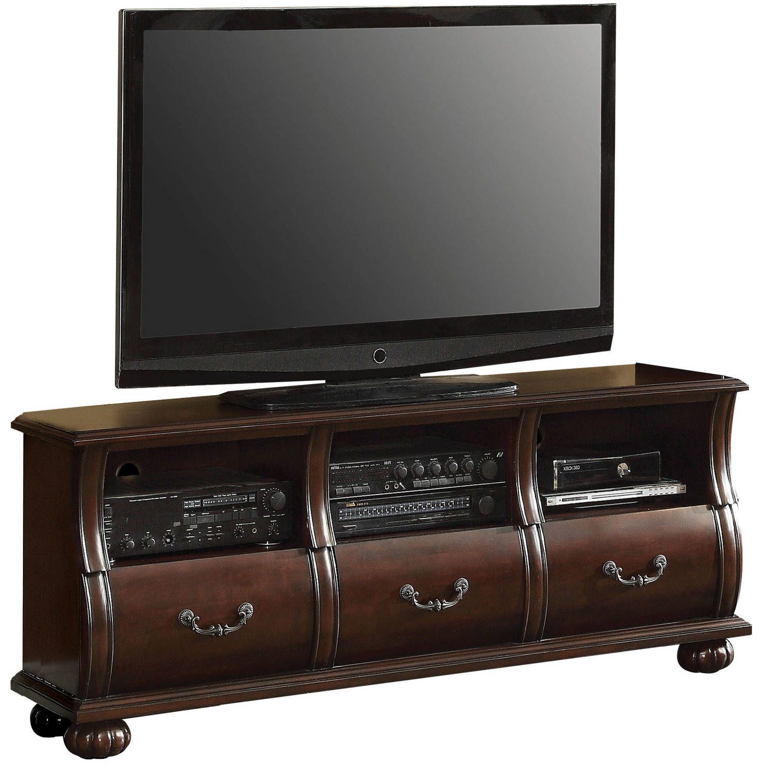 Acme Faysnow Dark Cherry Tv Stand For Flat Screen Tvs Up Throughout Spellman Tv Stands For Tvs Up To 55" (View 14 of 15)