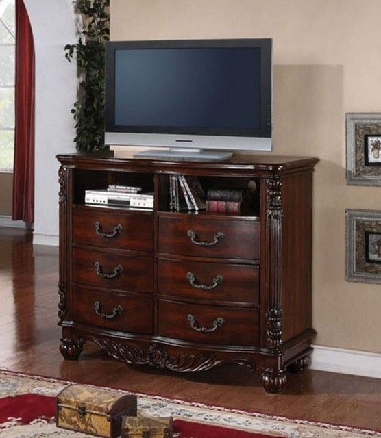 Acme Furniture – Jacob Traditional Dark Cherry Wood In Cherry Wood Tv Cabinets (View 14 of 15)