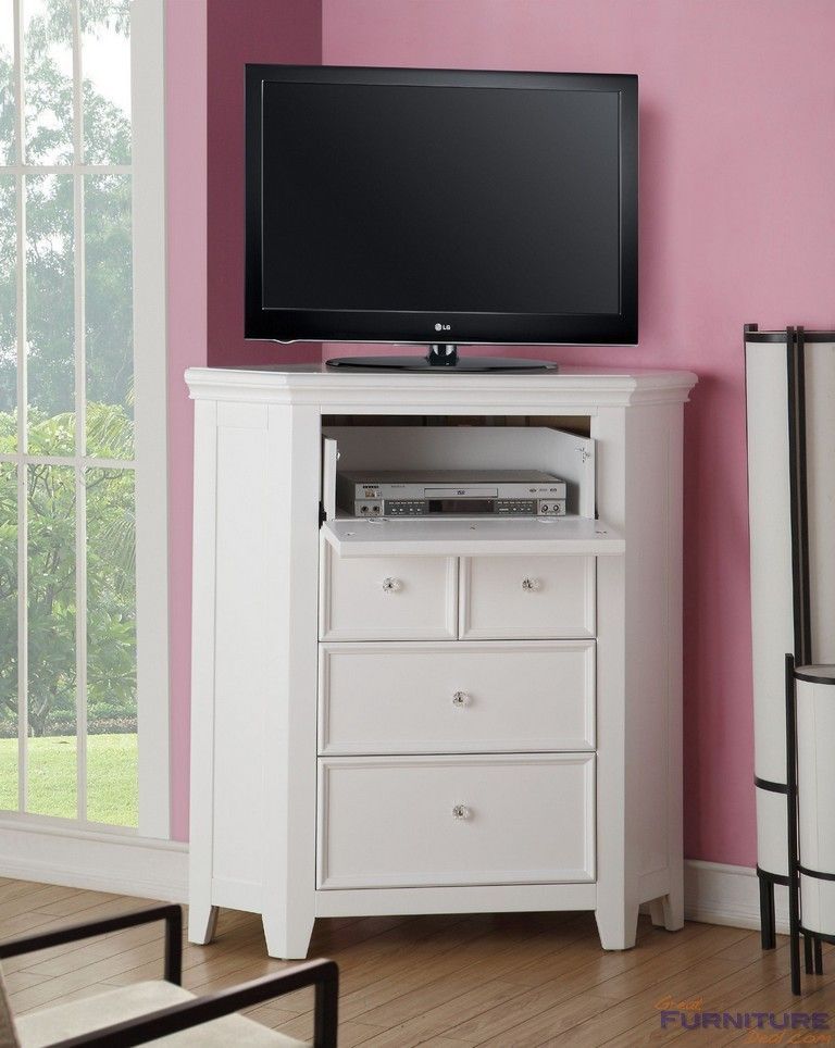 Acme Furniture – Lacey White 5 Drawer Corner Tv Console With White Wood Corner Tv Stands (View 2 of 15)