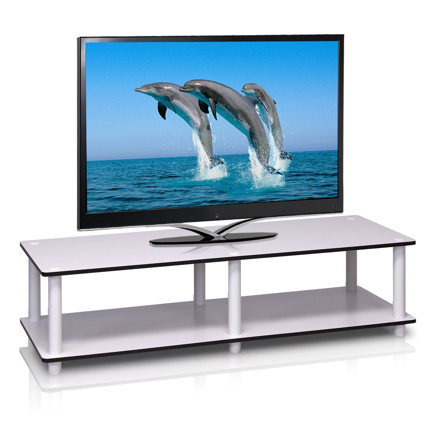Addyson Media Console | Furinno, Tv Stand, Home With Furinno 2 Tier Elevated Tv Stands (View 11 of 15)