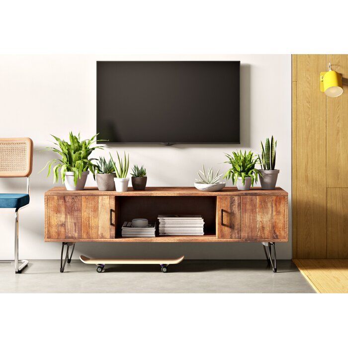 Adger Solid Wood Tv Stand For Tvs Up To 65" In 2020 With Regard To Giltner Solid Wood Tv Stands For Tvs Up To 65" (View 6 of 15)