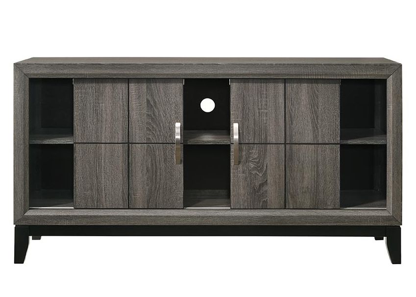 Akerson Grey Wood Tv Standcrown Mark Throughout Grey Wooden Tv Stands (View 11 of 15)