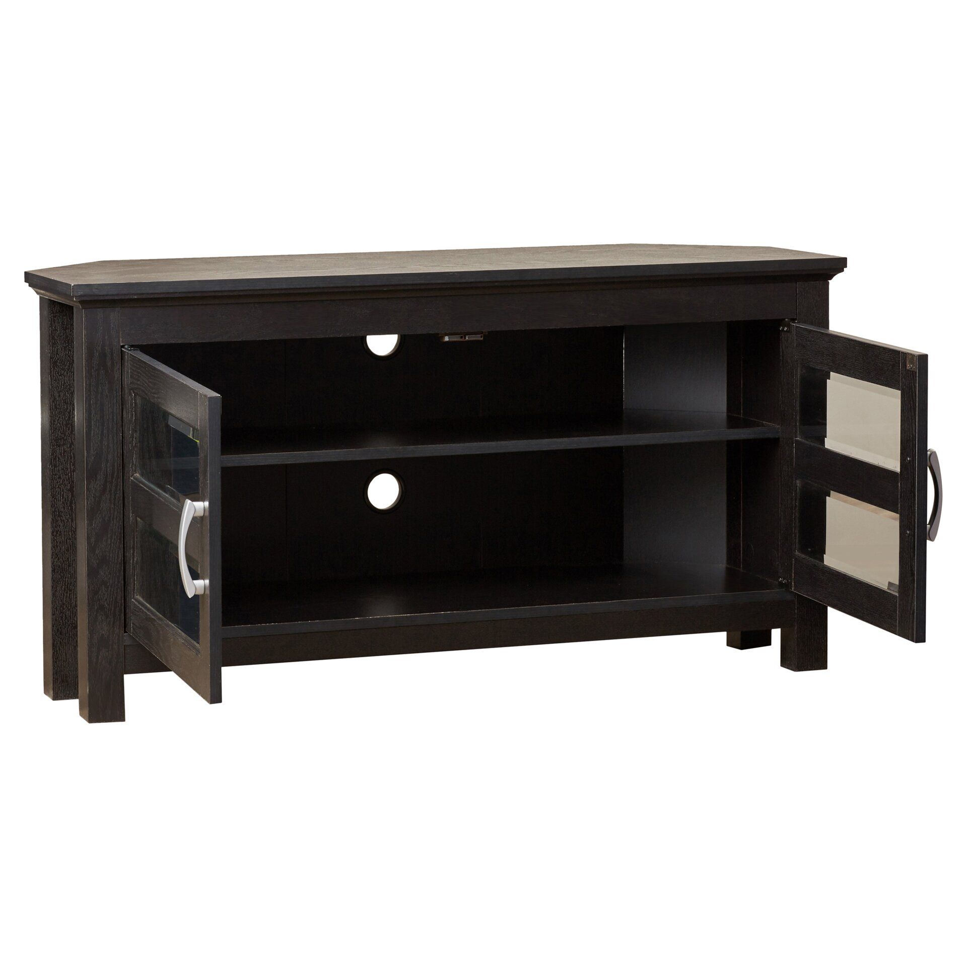 Alcott Hill Sulyard Wood Corner Tv Stand & Reviews | Wayfair For Wooden Corner Tv Stands (View 11 of 15)