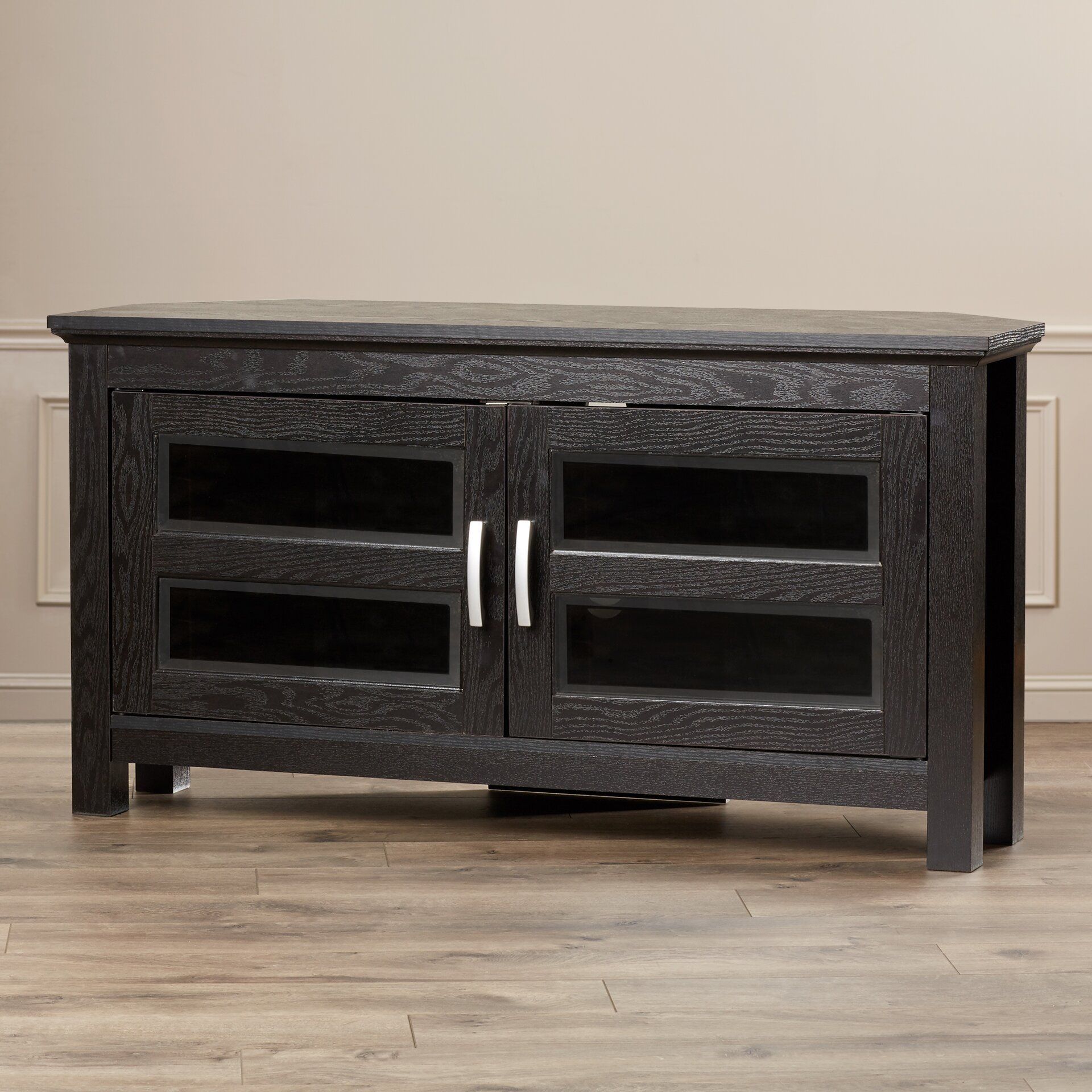 Alcott Hill Sulyard Wood Corner Tv Stand & Reviews | Wayfair For Wooden Tv Stand Corner Units (Photo 10 of 15)