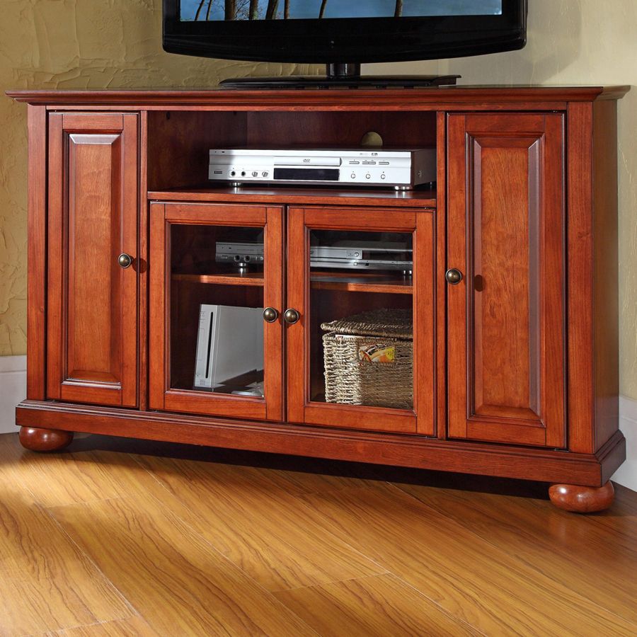 Alexandria Kf10006ach Wood Corner Tv Stand With Round Bun Within Tv Stands With Rounded Corners (View 6 of 15)