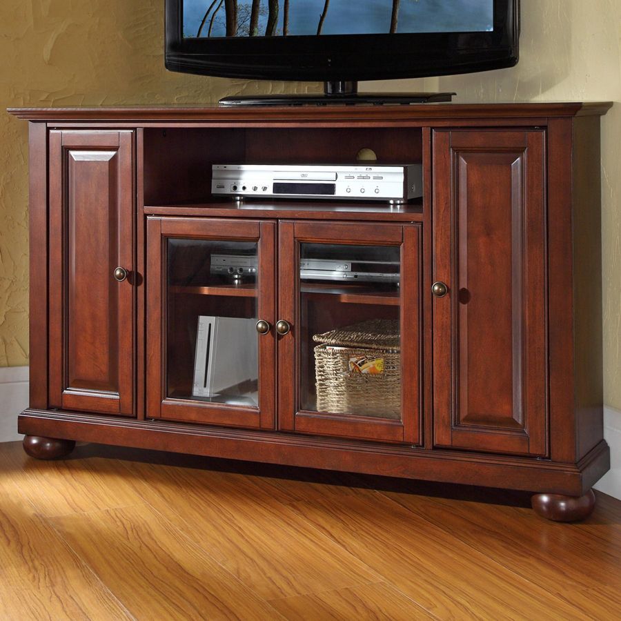 Alexandria Kf10006ama Wood Corner Tv Stand With Round Bun Regarding Tv Stands With Rounded Corners (View 11 of 15)