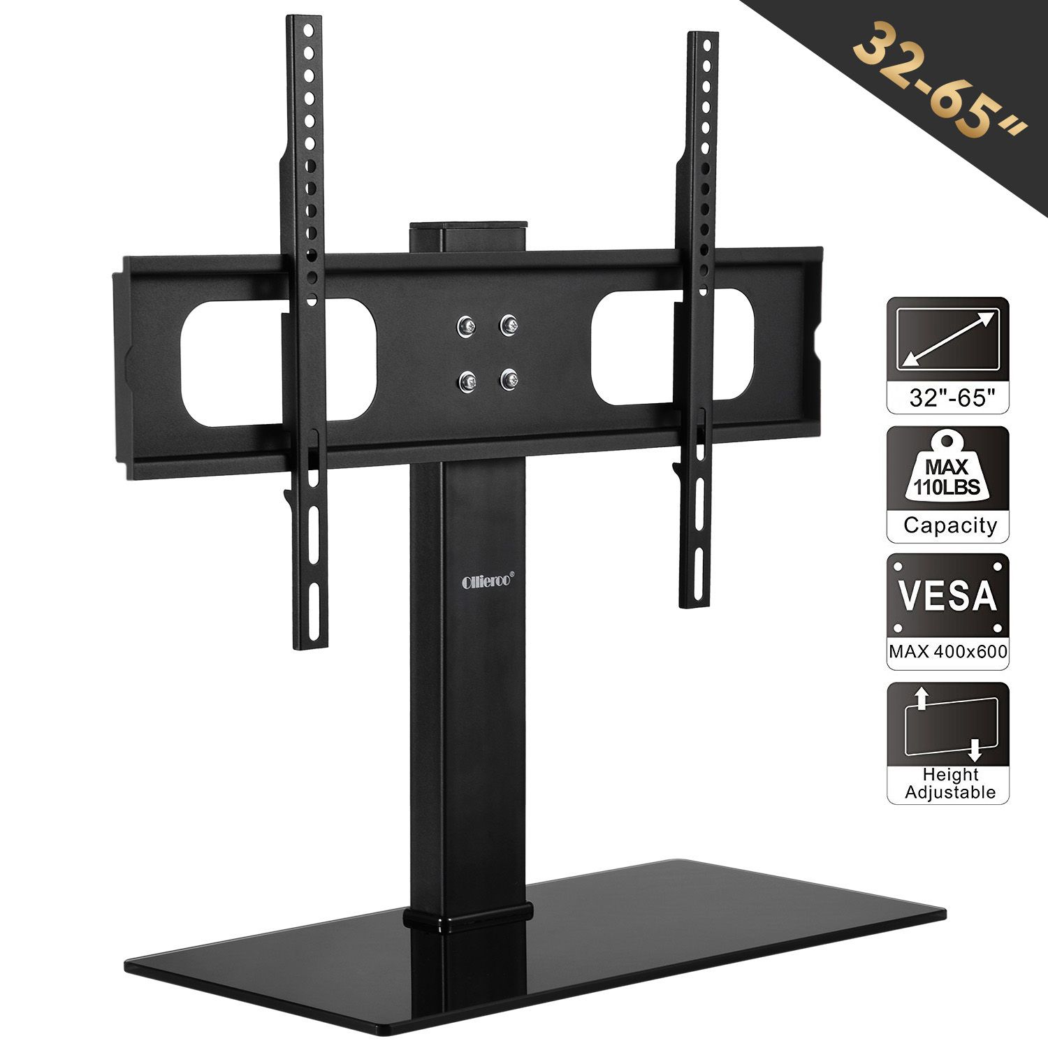 Allieroo Universal Tabletop Tv Stand With Mount Adjustable For 32 Inch Tv Stands (View 2 of 15)