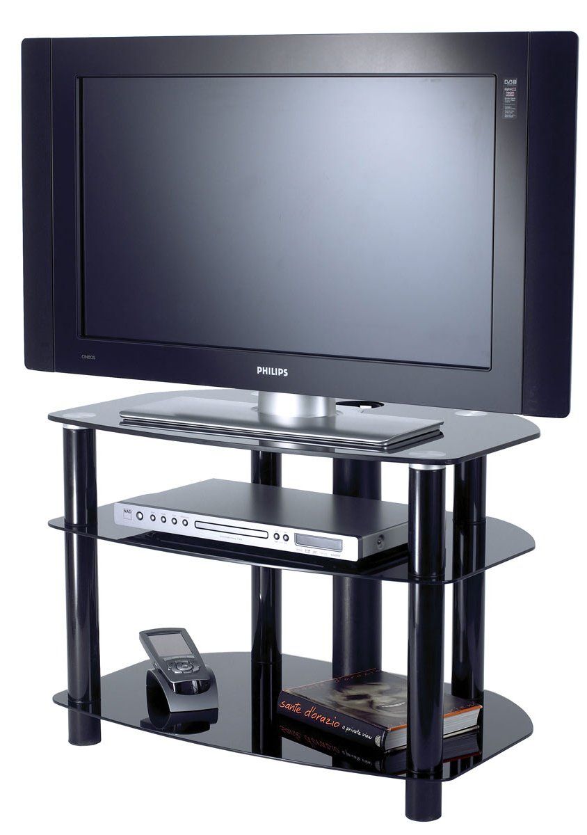 Alphason Black Glass Tv Stand For Up To 32" Tvs With Black Glass Tv Cabinet (View 6 of 15)