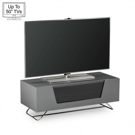 Alphason Chromium 2 100cm Grey Tv Stand For Up To 50" Tvs Regarding Tv Stand 100cm (View 6 of 15)