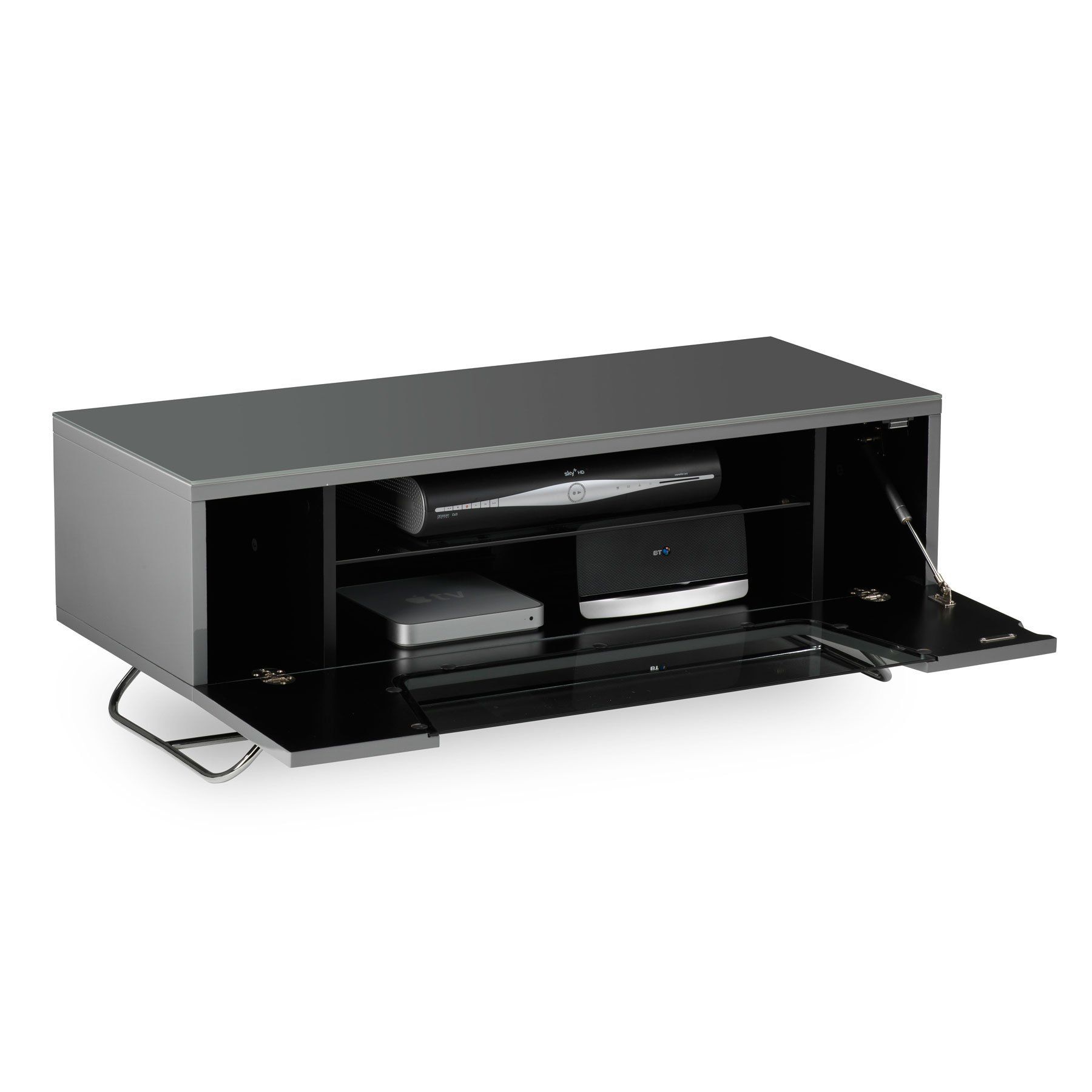 Alphason Chromium 2 100cm Grey Tv Stand For Up To 50" Tvs Throughout Tv Stand 100cm (View 3 of 15)