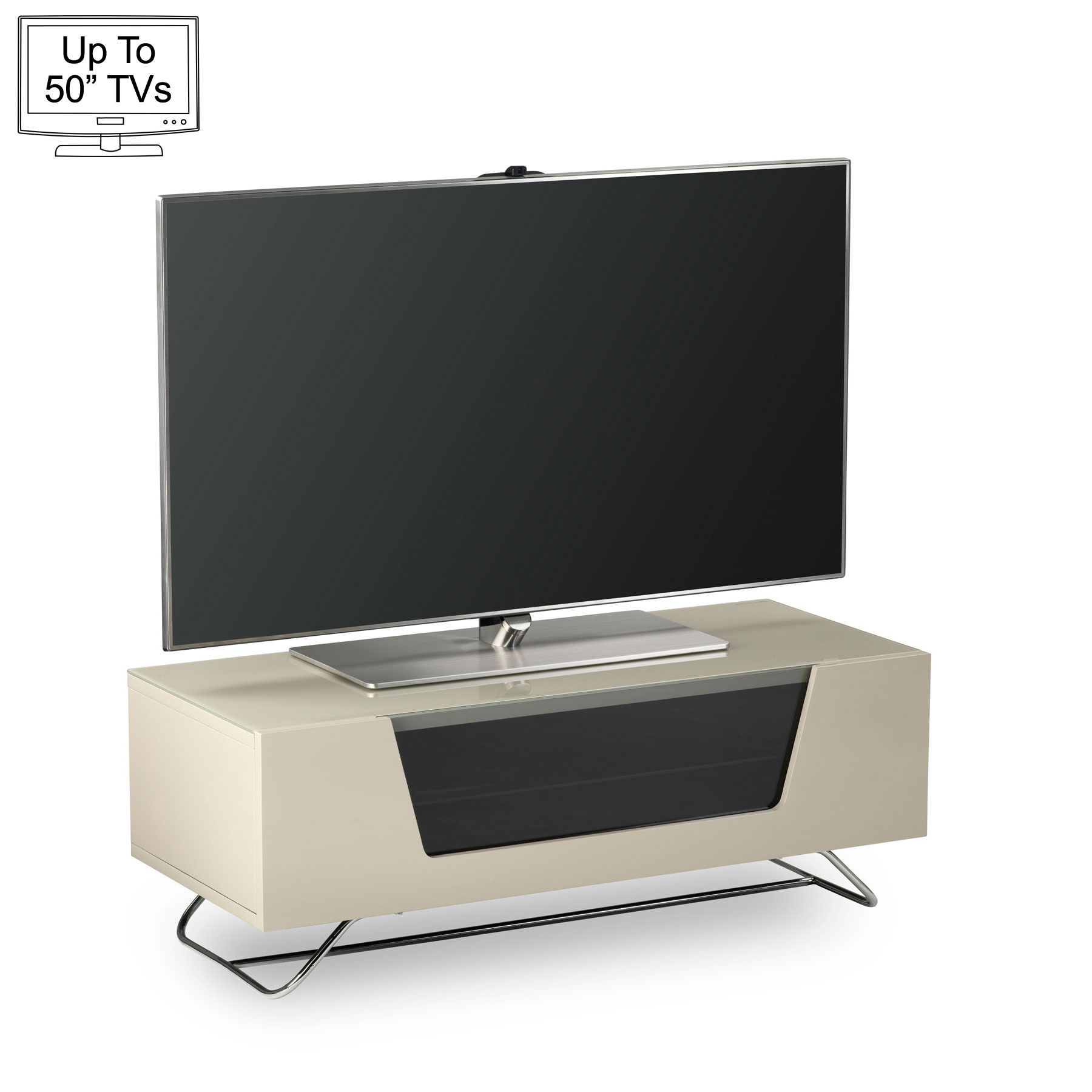 Alphason Chromium 2 100cm Ivory Tv Stand For Up To 50" Tvs For Tv Stand 100cm (View 7 of 15)