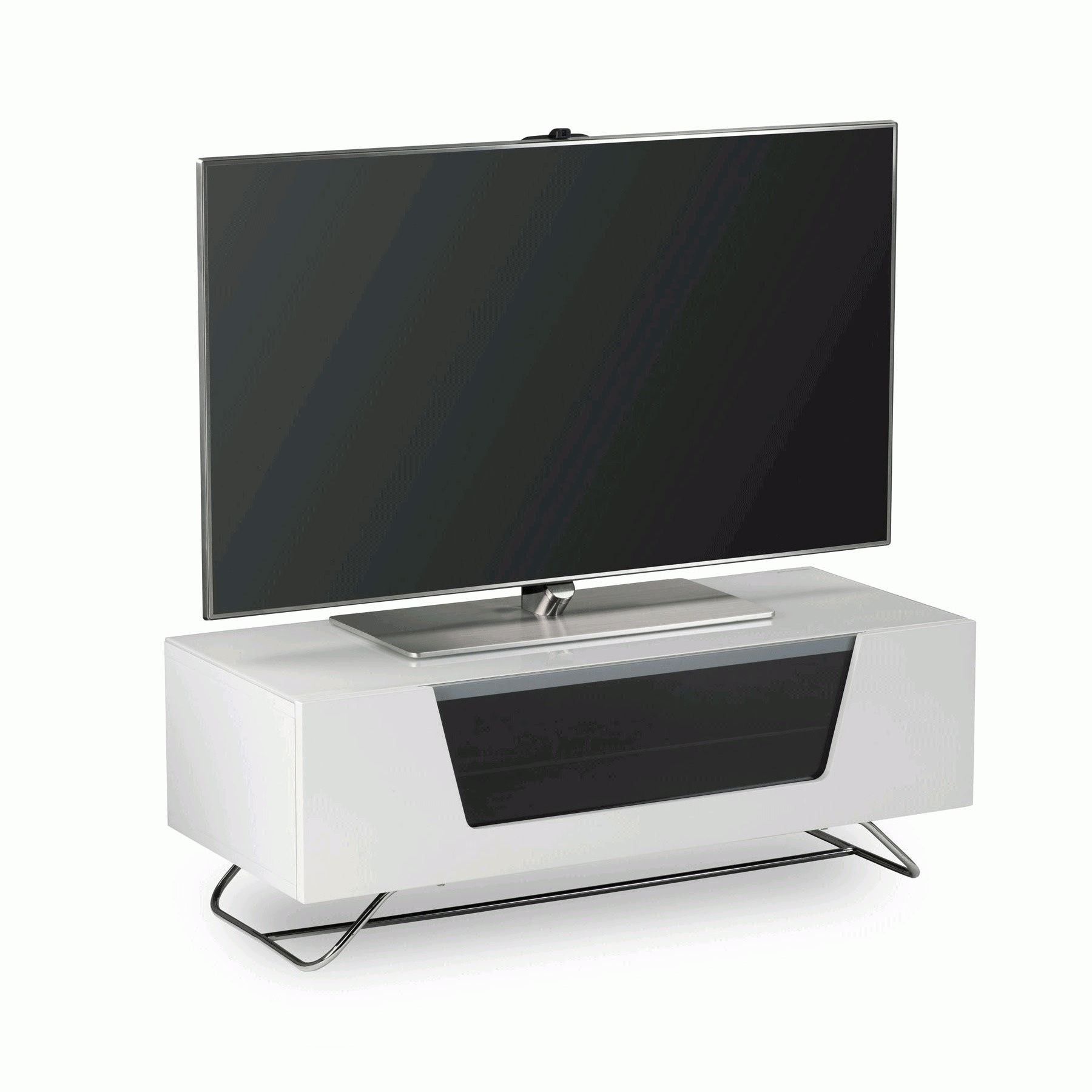 Alphason Chromium 2 100cm White Tv Stand For Up To 50" Tvs In Tv Unit 100cm (View 7 of 15)