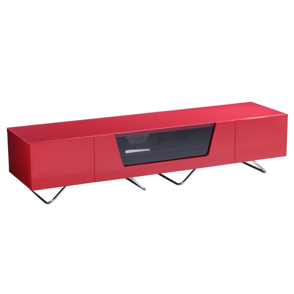 Alphason Chromium 2 1600 Wide Gloss Red Tv Cabinet For Red Gloss Tv Unit (Photo 11 of 15)