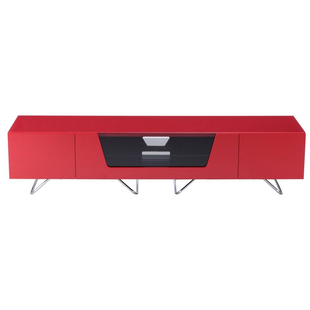 Alphason Chromium 2 1600 Wide Gloss Red Tv Cabinet Pertaining To Red Gloss Tv Unit (Photo 8 of 15)
