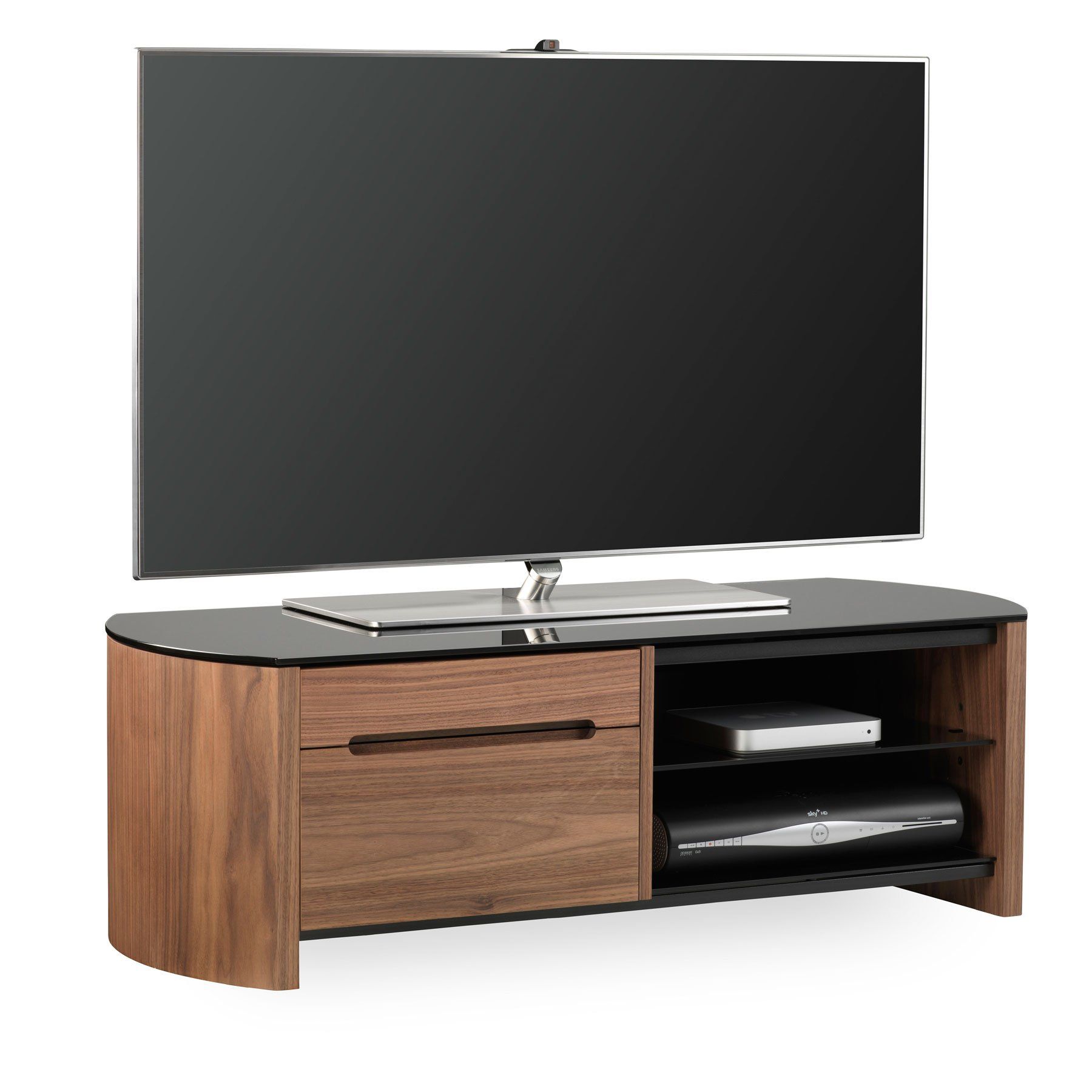 Alphason Finewood Fw1100cb Walnut Tv Stand For Up To 50" Tvs Within Walnut Tv Stand (View 1 of 15)