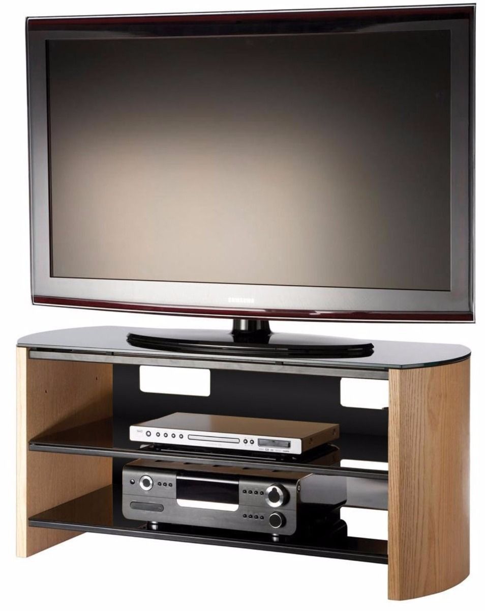 Alphason Finewoods Tv Stand 1100mm  Light Oak – Fw1100 Lo/b In Light Oak Tv Cabinets (View 2 of 15)
