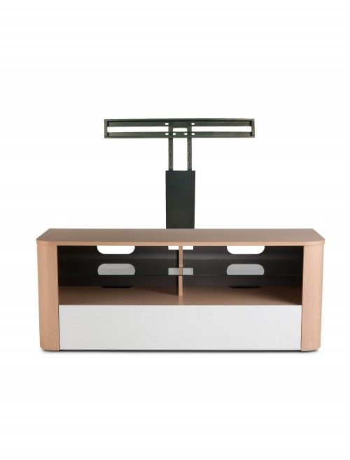 Alphason Hugo Tv Stand Adh1260 Whi White With Bracket Within 65 Inch Tv Stands With Integrated Mount (View 2 of 15)