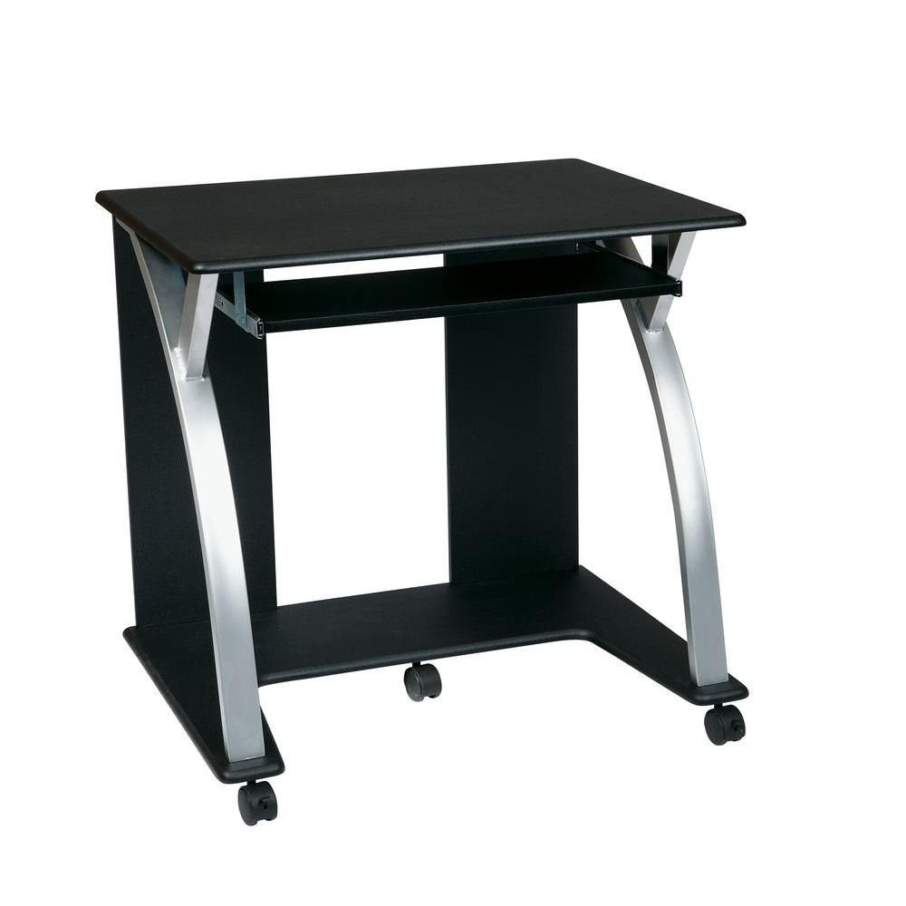 Altra Furniture Parsons Black Oak Desk 9394096 – The Home Inside Large Rolling Tv Stands On Wheels With Black Finish Metal Shelf (View 2 of 15)