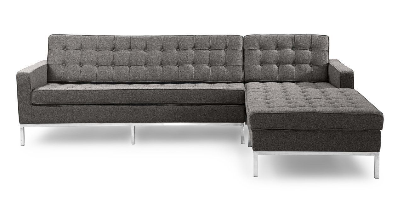 Amazon: Kardiel Florence Knoll Style Right Sectional Throughout Florence Mid Century Modern Velvet Right Sectional Sofas (View 1 of 15)