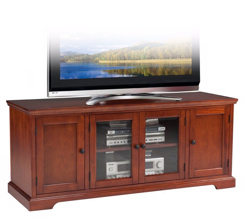 Amazon: Leick Westwood Cherry Hardwood Tv Stand, 60 With Corner Tv Stands For 60 Inch Tv (Photo 15 of 15)