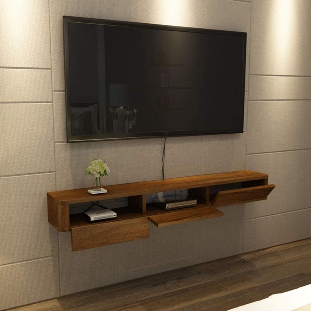 Amazon: Wall Mounted Floating Tv Stand Media Console Regarding Modern Wall Mount Tv Stands (Photo 13 of 15)