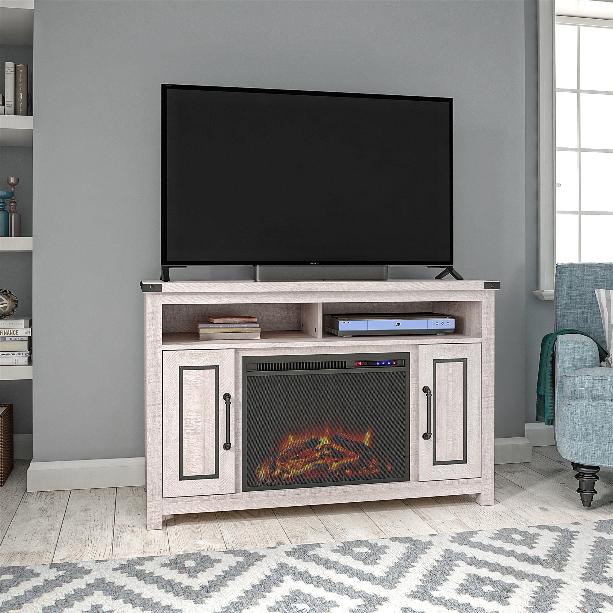 Ameriwood Home Avanta Fireplace Tv Stand For Tvs Up To 48 Throughout Tv Stands White (View 3 of 15)