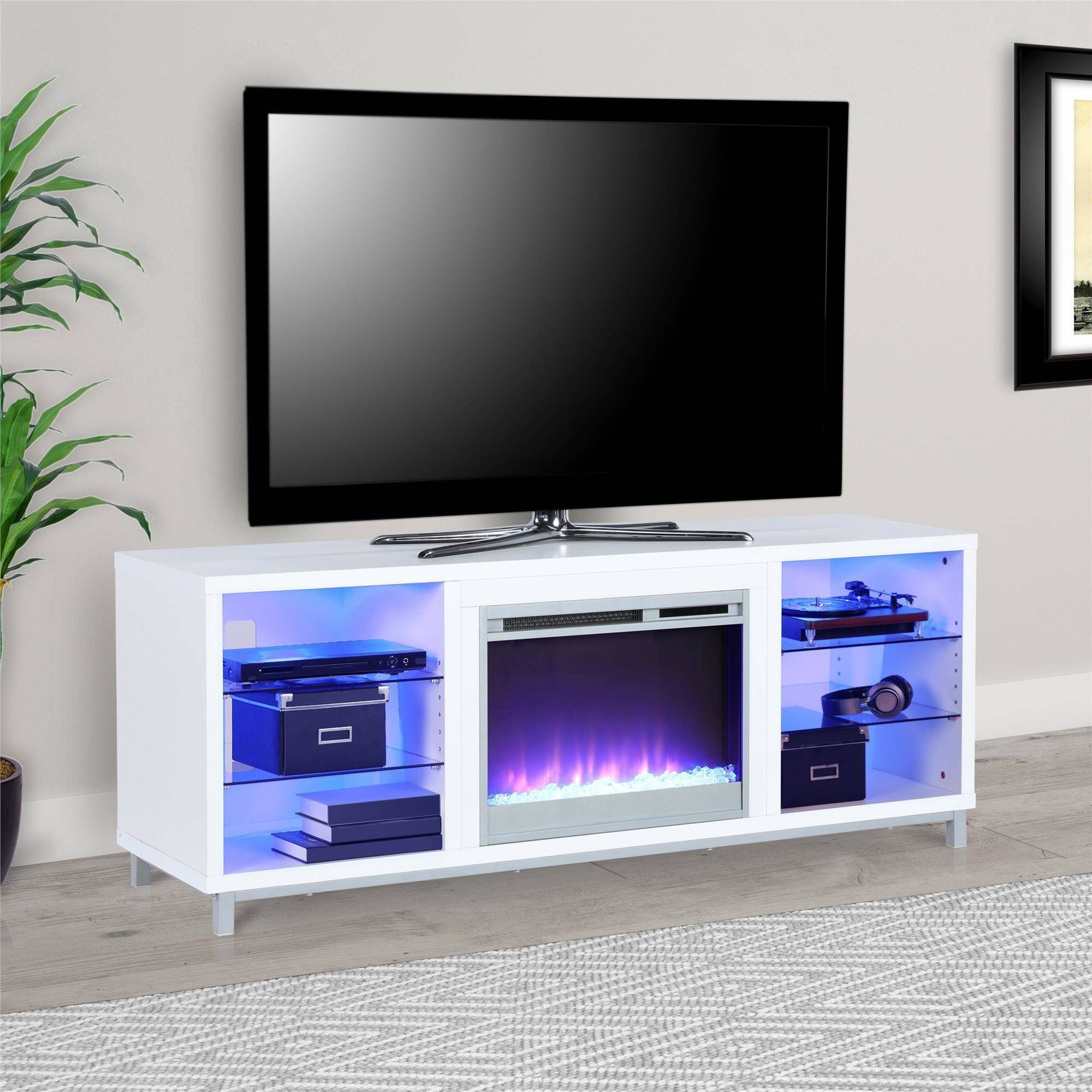 Ameriwood Home Lumina Fireplace Tv Stand For Tvs Up To 70 For Wide Tv Cabinets (View 7 of 15)
