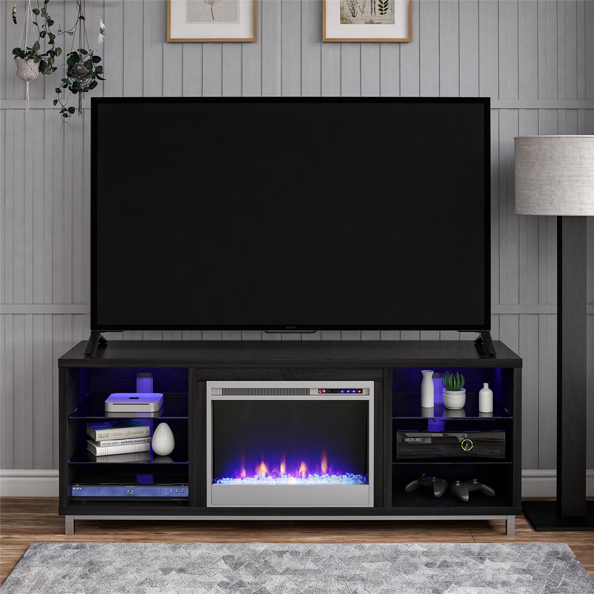 Ameriwood Home Lumina Fireplace Tv Stand For Tvs Up To 70 Inside Copen Wide Tv Stands (View 7 of 15)