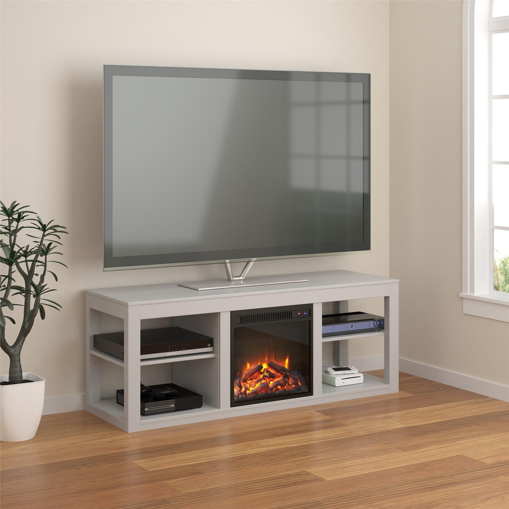 Ameriwood Home Parsons Electric Fireplace Tv Stand For Tvs In Totally Tv Stands For Tvs Up To 65" (View 8 of 15)