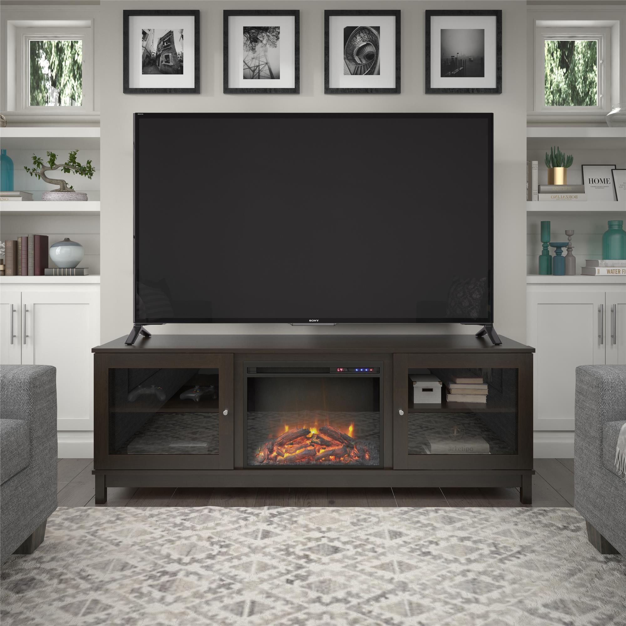 Ameriwood Home Swanson Fireplace Tv Stand For Tvs Up To 70 With Broward Tv Stands For Tvs Up To 70&quot; (View 8 of 15)
