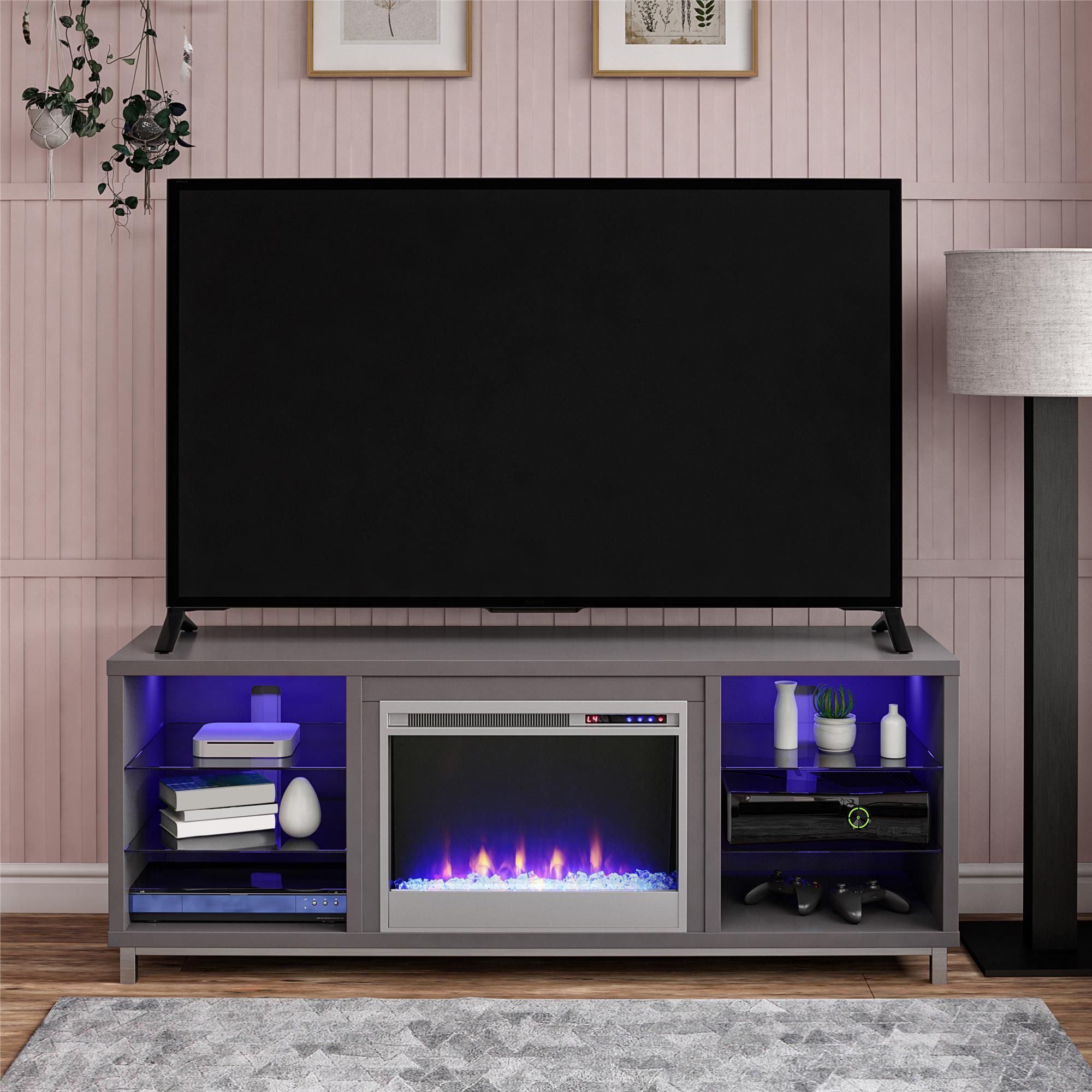Ameriwood Lumina Fireplace Tv Stand For Tvs Up To 70" Wide For Deco Wide Tv Stands (View 3 of 15)