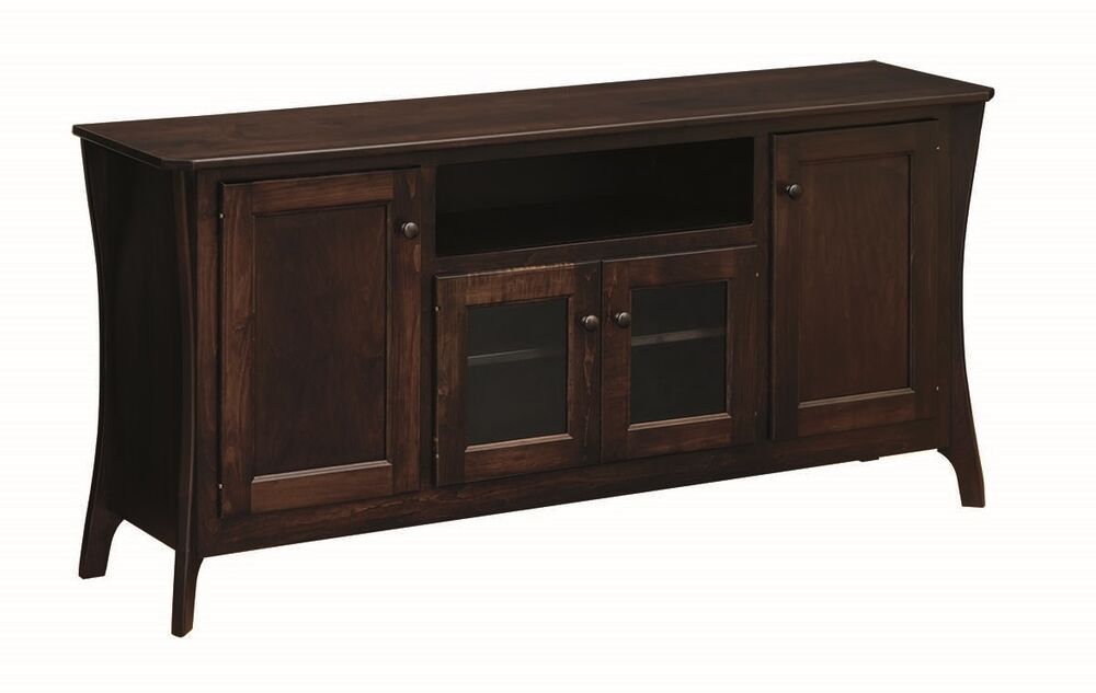 Amish 60" Tv Stand Entertainment Media Center Solid Wood Regarding Maple Tv Stands For Flat Screens (View 2 of 15)