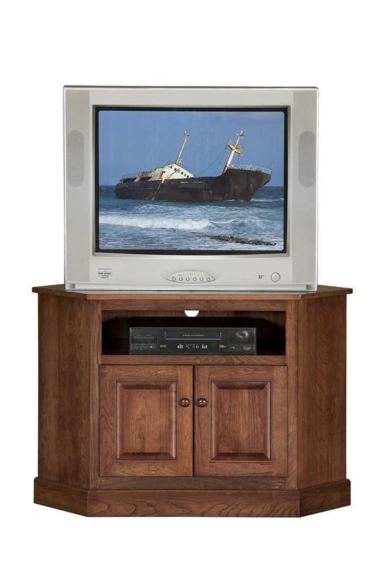 Amish Shaker Compact Corner Tv Stand Inside Lucy Cane Cream Corner Tv Stands (View 7 of 15)