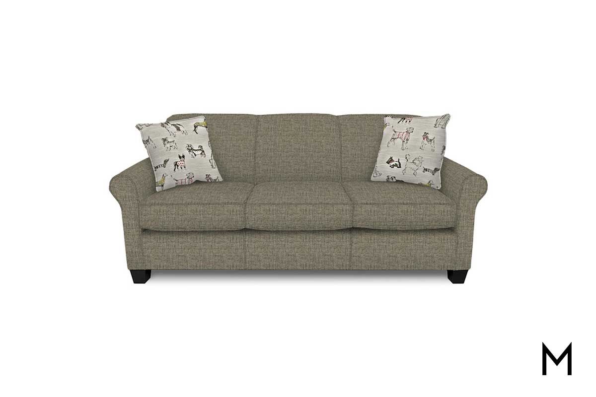 Angie Sofa In Hadley Gray Pertaining To Hadley Small Space Sectional Futon Sofas (Photo 9 of 15)