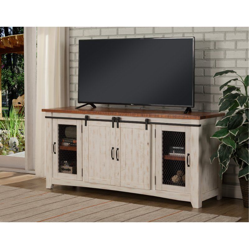 Antique White Tv Stand – Taos | Rc Willey With Regard To Rustic White Tv Stands (View 6 of 15)