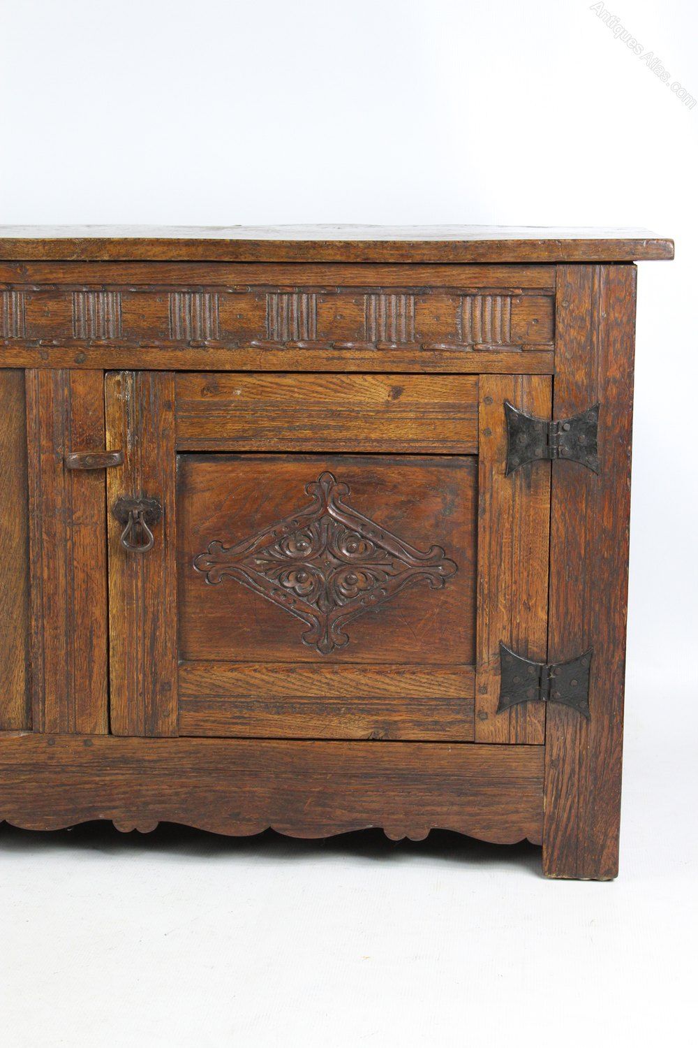 Antiques Atlas – Vintage Carved Oak Low Cupboard / Tv Stand In Low Oak Tv Stands (Photo 14 of 15)