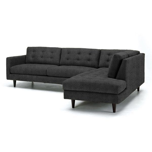 Apt2b Lexington Charcoal Dark Grey 2pc Sectional Throughout 2pc Burland Contemporary Sectional Sofas Charcoal (View 8 of 15)