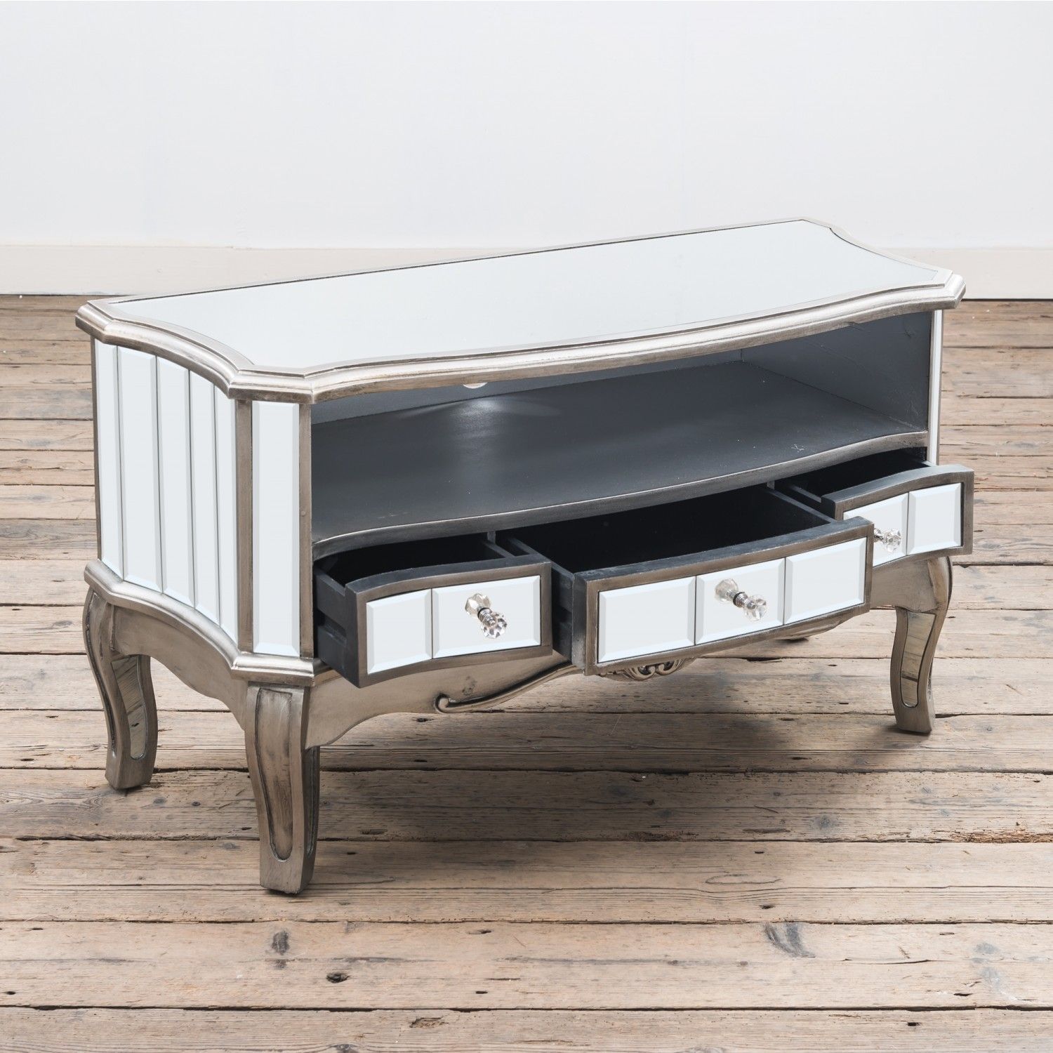 Argente Mirrored Tv Unit – Flat Silver Within Mirrored Tv Unit (View 4 of 15)