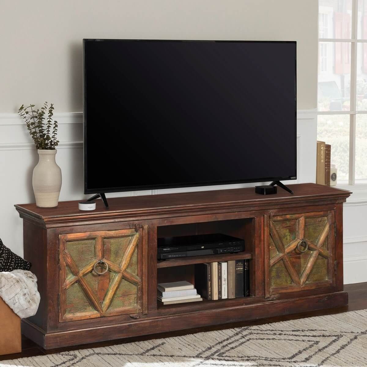 Arrowhead Mango & Reclaimed Wood Large Tv Stand Media Throughout Mango Wood Tv Stands (Photo 7 of 15)