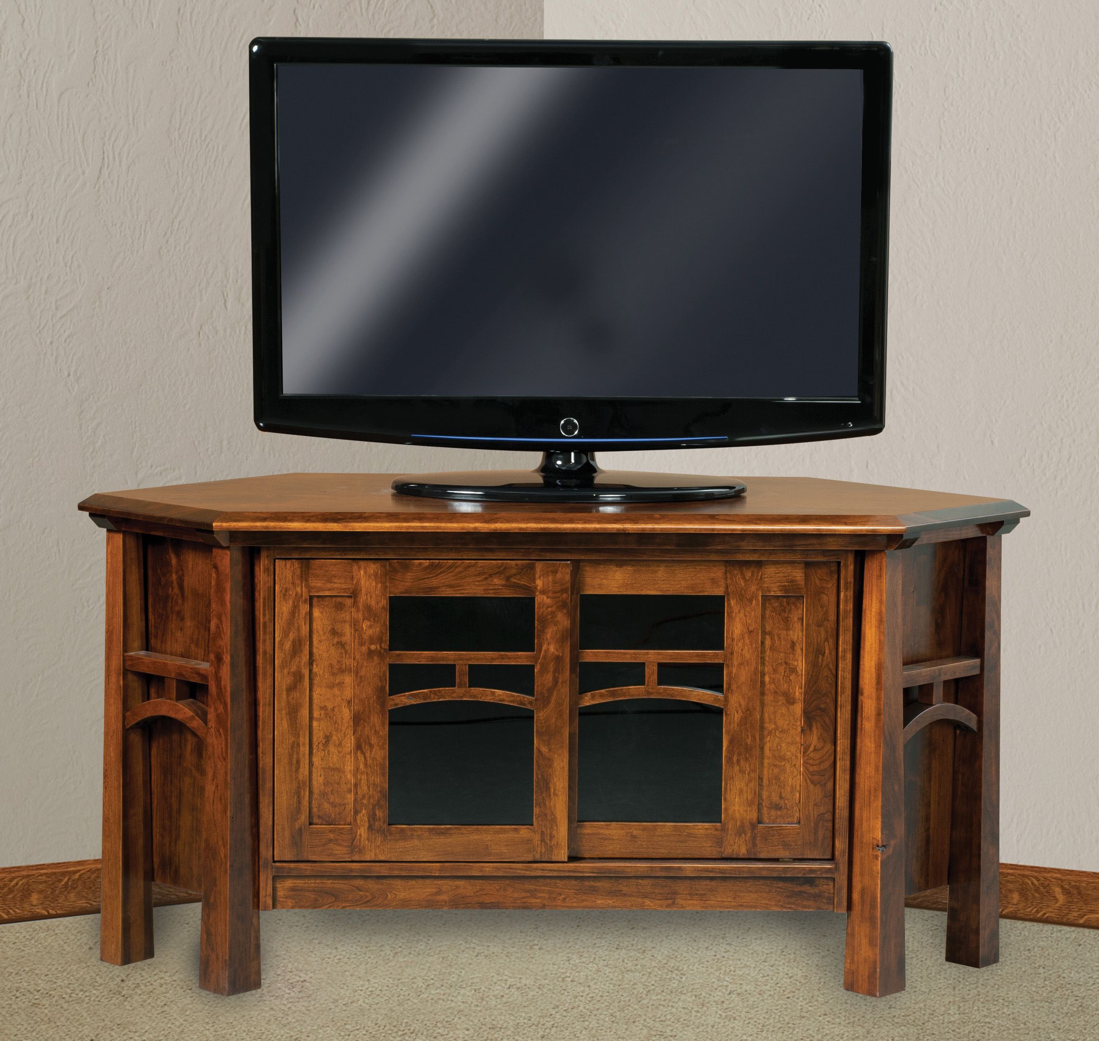 Artesa Corner Tv Stand | Amish Solid Wood Corner Stands Inside Real Wood Corner Tv Stands (View 2 of 15)