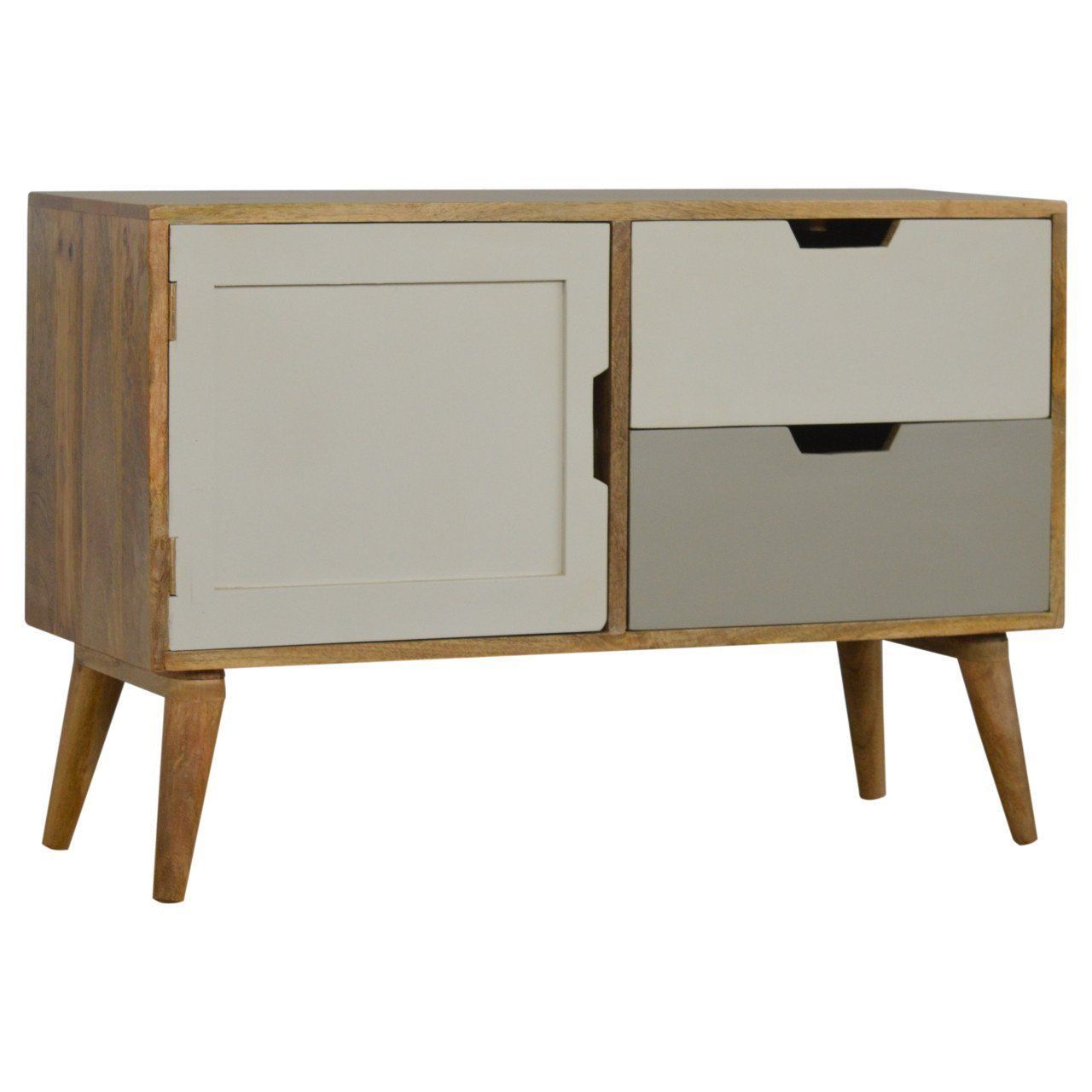 Artisan Nordic Style Media Unit/tv Unit – 2 Drawers – 1 Inside Scandi 2 Drawer Grey Tv Media Unit Stands (View 2 of 15)
