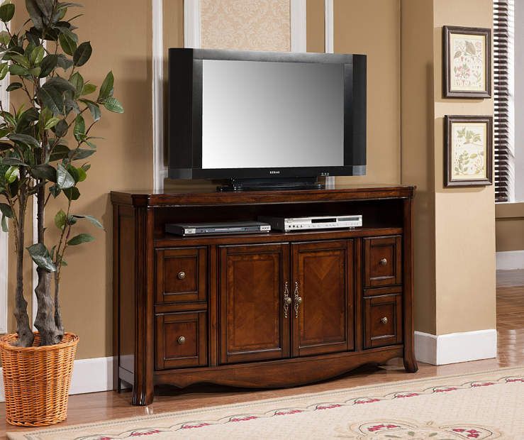 Ash Burl Finish Tv Stand – Big Lots In 2020 | Affordable With Big Lots Tv Stands (View 8 of 15)