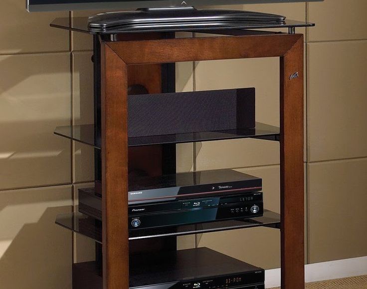 Audio Component Stand Tv Media Rack Entertainment Glass Inside Milan Glass Tv Stands (View 2 of 15)