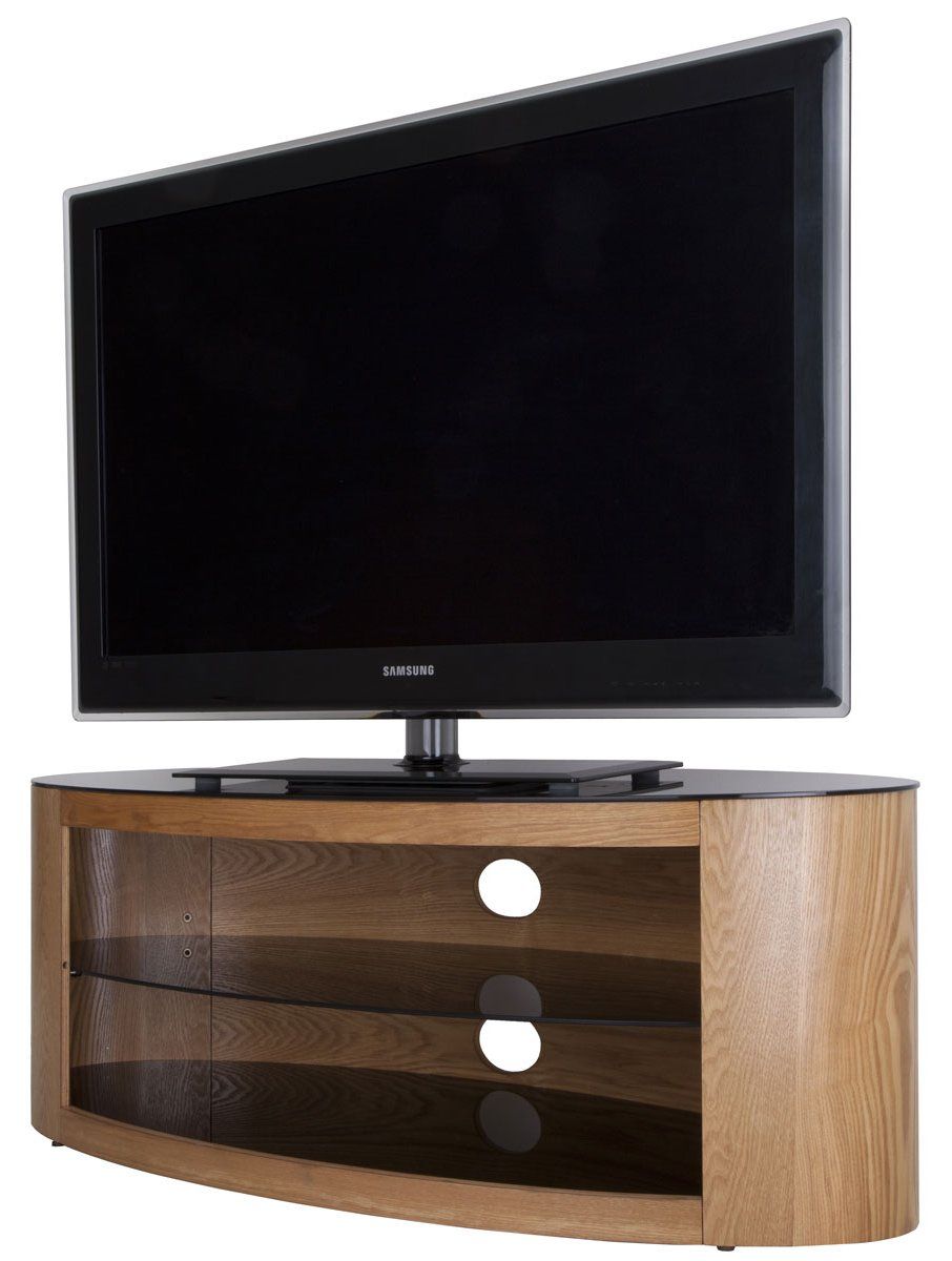 Avf Buckingham 1100 Oak Tv Stand With Tv Stands With Rounded Corners (Photo 2 of 15)