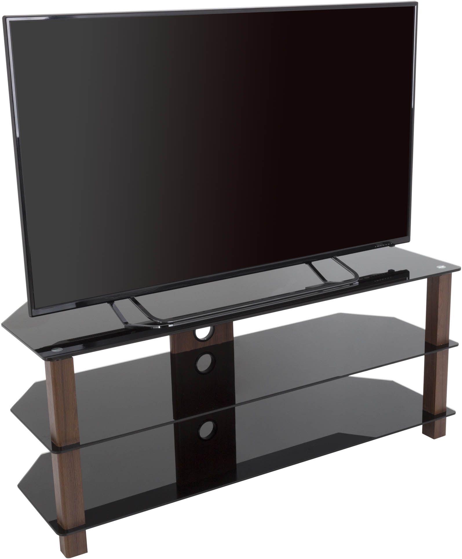Avf Fs1250valwb3 Wg Series Glass Corner Tv Stand For Tvs Throughout Black Corner Tv Stands For Tvs Up To  (View 8 of 15)