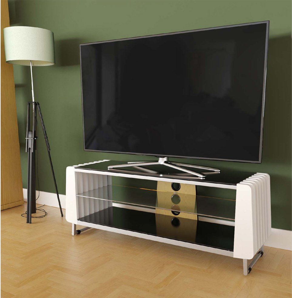 Avf Grv1250a Oak Options Groove Tv Stand For Up To 55 Inch Tvs With Avf Tv Stands (Photo 5 of 15)