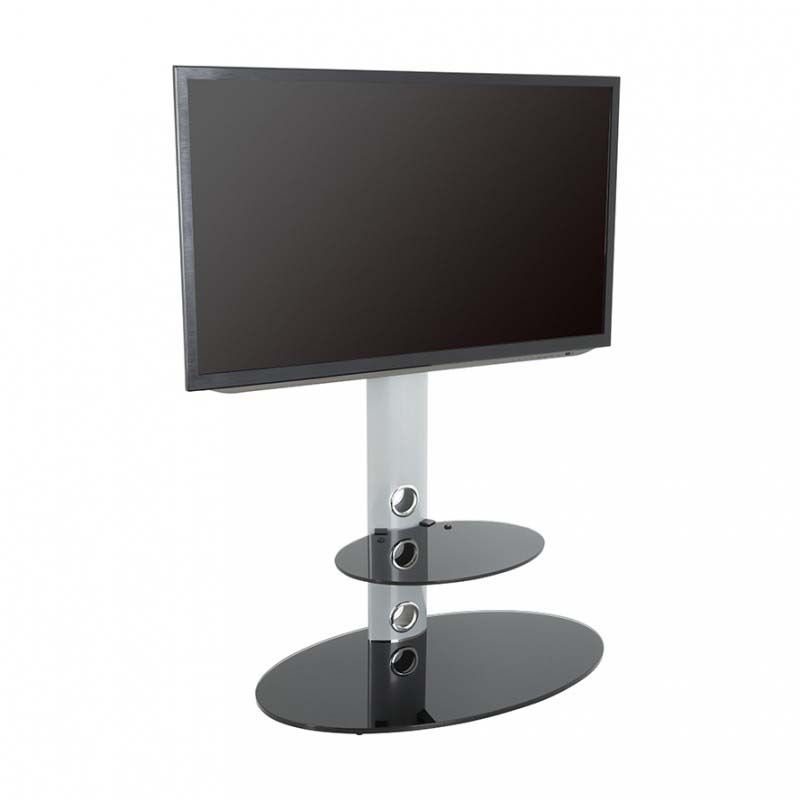 Avf Lugano Pedestal Stand With 32 To 65 Inch Tv Mount For Tv Stands Fwith Tv Mount Silver/black (View 8 of 15)