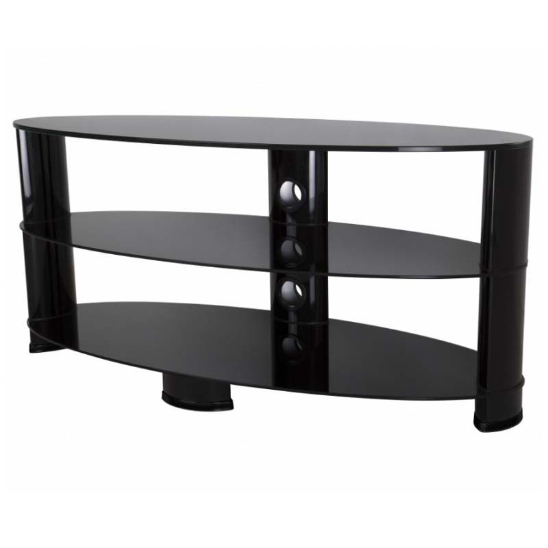 Avf Oval Black Glass 65 Inch Tv Stand (glossy Black With Avf Tv Stands (View 12 of 15)
