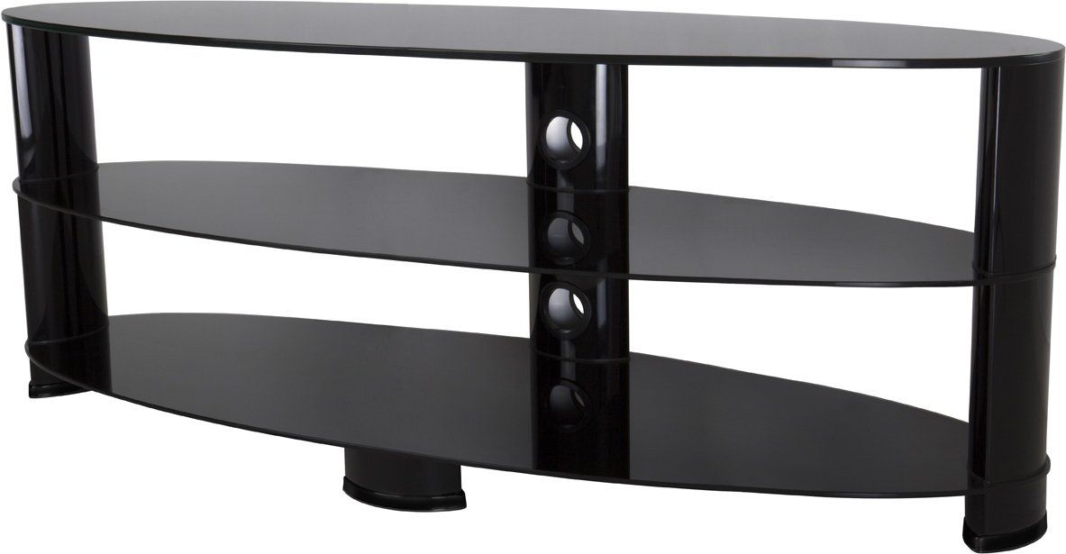 Avf Ovl1400bb Oval 1400 High Gloss Tv Stand For Tvs Up To Within White Gloss Oval Tv Stands (Photo 8 of 15)